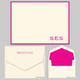 Calle Initial Flat Cards - Raised Ink Stationery (EG8016) - Fuschia Pink Calle Initial Flat Cards - Raised Ink Stationery (EG8016) - Fuschia Pink