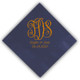 Naples Wedding Monogrammed Personalized Napkins - Foil Pressed - 100/Set - (NX215) - Sample of Font L123 on Navy Napkin With Gold Foil - StationeryXpress.com Naples Wedding Monogrammed Personalized Napkins - Foil Pressed - 100/Set - (NX215) - Sample of Font L123 on Navy Napkin With Gold Foil - StationeryXpress.com