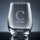 Forte Initial & Name Stemless Wine Glass - Personalized Drinkware - Font L95