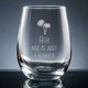 Mondo Stemless Wine Glass - Personalized Drinkware - Font L53 - Motif M080