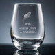 Mondo Stemless Wine Glass - Personalized Drinkware - Font L94 - Motif M092