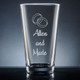 Wedding Pint Glass - Personalized Drinkware - Font L03 - Motif M021