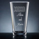 Wedding Pint Glass - Personalized Drinkware - Font L90 - Motif M027