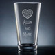 Wedding Pint Glass - Personalized Drinkware - Font L53 - Motif M024
