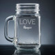 Wedding Mason Jar - Personalized Drinkware - Font L01 - Motif M018 Wedding Mason Jar - Personalized Drinkware - Font L01 - Motif M018