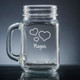Wedding Mason Jar - Personalized Drinkware - Font L34 - Motif M023 Wedding Mason Jar - Personalized Drinkware - Font L34 - Motif M023