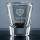 Wedding Shot Glass - Personalized Drinkware - Font L53 - Motif M024