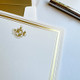 Close up of Gold Raised Ink with V. Mulberry Gold Foil-Pressed Border - StationeryXpress.com Close up of Gold Raised Ink with V. Mulberry Gold Foil-Pressed Border - StationeryXpress.com