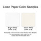 Fully Custom Personalized #10 Business Envelopes - Full Color - 9.5" x 4.125" - Linen 24 lb. Stock (NT6501) - Linen Paper Colors Fully Custom Personalized #10 Business Envelopes - Full Color - 9.5" x 4.125" - Linen 24 lb. Stock (NT6501) - Linen Paper Colors