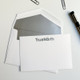 Your Logo Printed on Oversized Flat Cards - White Paper, Silver Raised Ink and Silver Envelope Linings at StationeryXpress.com.