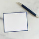 Your Logo Embossed on Flat Cards (4" x 5") - Optional Matte Ink Navy Border - EG5065  Your Logo Embossed on Flat Cards (4" x 5") - Optional Matte Ink Navy Border - EG5065