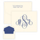 Belize Monogrammed Fold Notes - Raised Ink Stationery - Optional Border (EG3515)