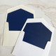 White and Ivory Envelopes with Navy Envelope Liners at StationeryXpress.com