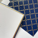 Gold & Navy Foil Border Fold Notes - Luxury Raised Ink Stationery - Gold and Navy Foil Border