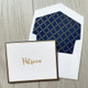 Gold & Navy Foil Border Fold Notes - Luxury Raised Ink Stationery | 50 Notes & Envelopes (EG7003)