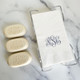 Classic Monogram Personalized Soap Set of 3 with Guest Towels (shown with optional napkin holder) - Engraved - StationeryXpress.com