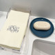 Classic Monogram Personalized Soap with Ivory Guest Towels in Bathroom Close Up (Shown with Optional Napkin Holder) - Engraved - StationeryXpress.com