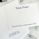 Premium Xpress Personalized Flat Cards - Flat Ink Stationery - Shown with font L01 - StationeryXpress (EGD7099)