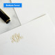 Del Mar Monogrammed Personalized Flat Cards - Flat Ink Stationery - EGD3410 Multiple Fonts - StationeryXpress.com (Shown with font L123 and gold ink)
