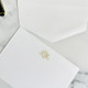 Del Mar Monogrammed Personalized Flat Cards - Flat Ink Stationery - EGD3410 Live Sample - StationeryXpress.com  (Shown with font L123 and gold ink)