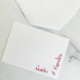 Bliss Personalized Flat Cards - Flat Ink Stationery - EGD9680 - StationeryXpress.com (Shown with font L01 and red ink)