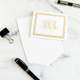 Del Mar Monogrammed Personalized Fold Notes with Border - Flat Ink Stationery - EGD3409 Live Sample - StationeryXpress.com (Shown with Font L123 and gold ink)