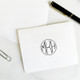 Del Mar Monogrammed Personalized Fold Notes - Flat Ink Stationery - EGD3411 Close Up Example L124 - StationeryXpress.com. (Shown with font L124 with Black Ink)