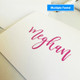 Bubbly Personalized Stationery Fold Notes - Flat Ink Stationery - EGD7096 - Close Up View - StationeryXpress. (Shown with font L195)