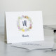 Flower Wreath Fold Notes - Flat Ink Stationery - Live Sample at StationeryXpress (Shown with font L01)