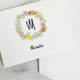 Flower Wreath Fold Notes - Flat Ink Stationery - Close up showing font L01