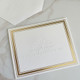 Your Logo Embossed Mulberry Gold Foil Frame on Folded Notes (4" x 5") - Custom Order Embossed Stationery (EG5078)