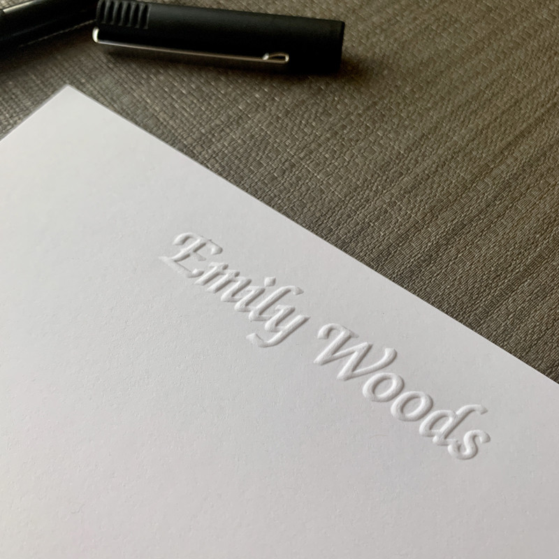 Fancy Design Flat Cards Embossed Stationery EG5006 StationeryXpress