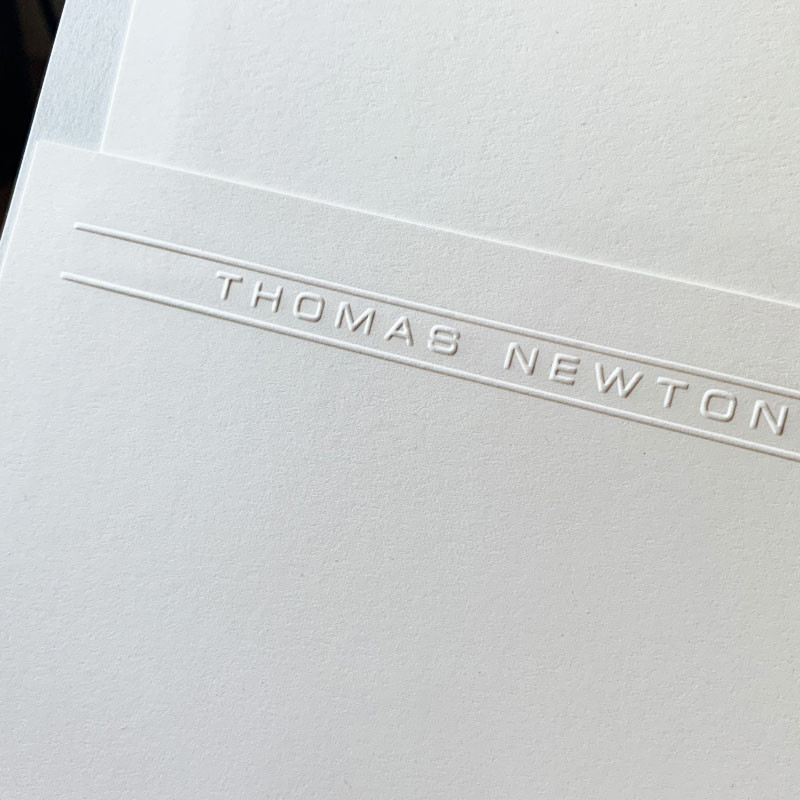 Premium Personalized Embossed Stationery Flat Cards EG8827