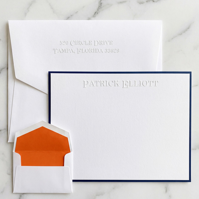 Embossed Stationery Personalized Hollywood Flat Cards | EG1031 ...