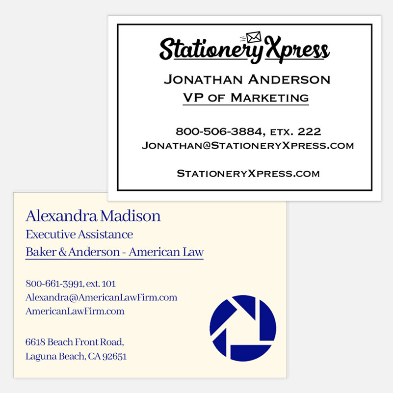 business cards and stationery printing