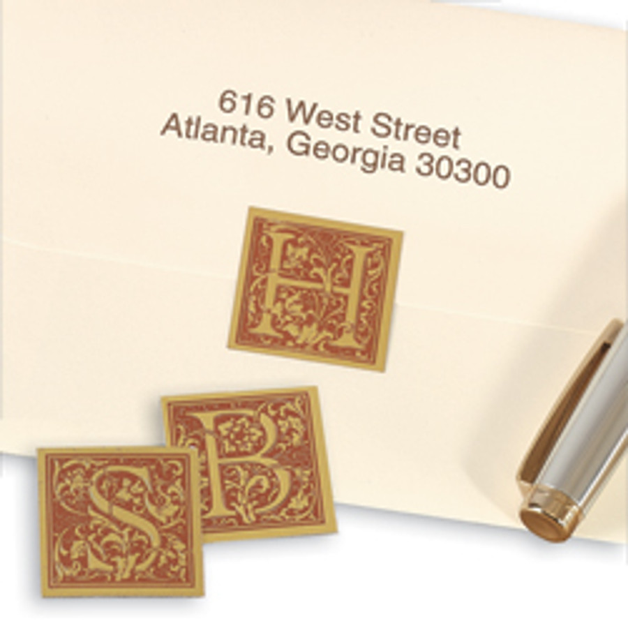 Gold Envelope Seals - 48 Embossed Gold Foil Seals, EG2296