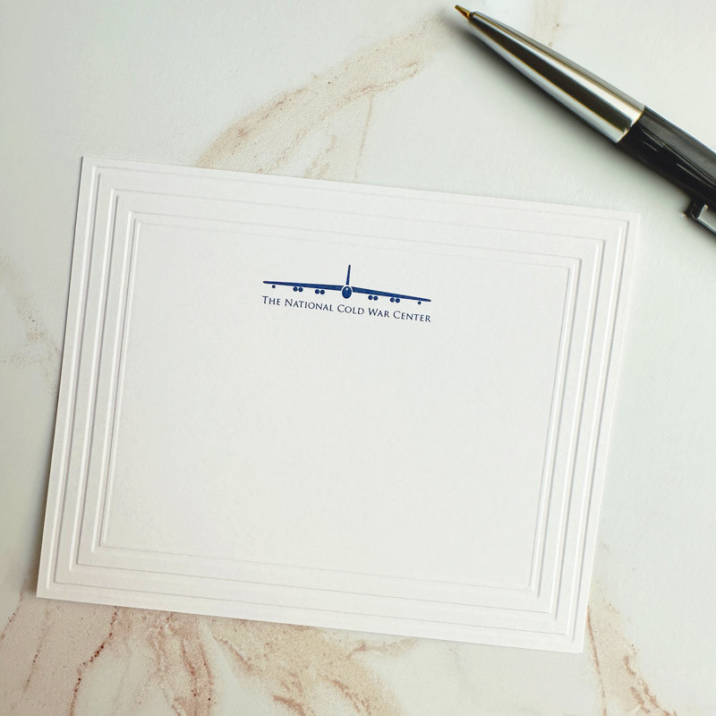 Your Logo Raised Ink on Flat Cards (4" x 5") with an Embossed Border ...