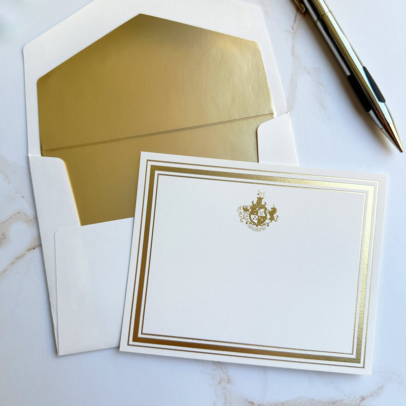 Your Logo Raised Ink on Flat Cards (4" x 5") with an Embossed Border ...