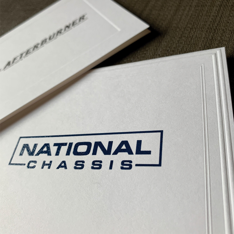 Your Logo Raised Ink on Fold Notes (4" x 5") with an Embossed Border ...