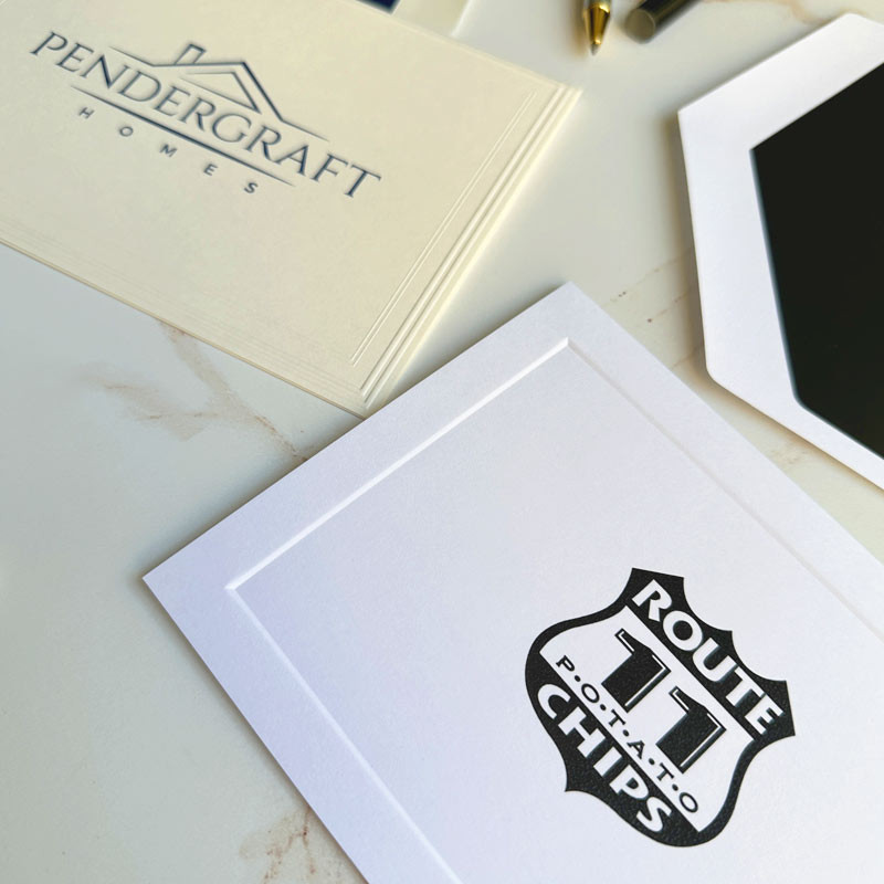Your Logo Raised Ink Fold Notes (4.5" x 6.25") with Embossed Border ...