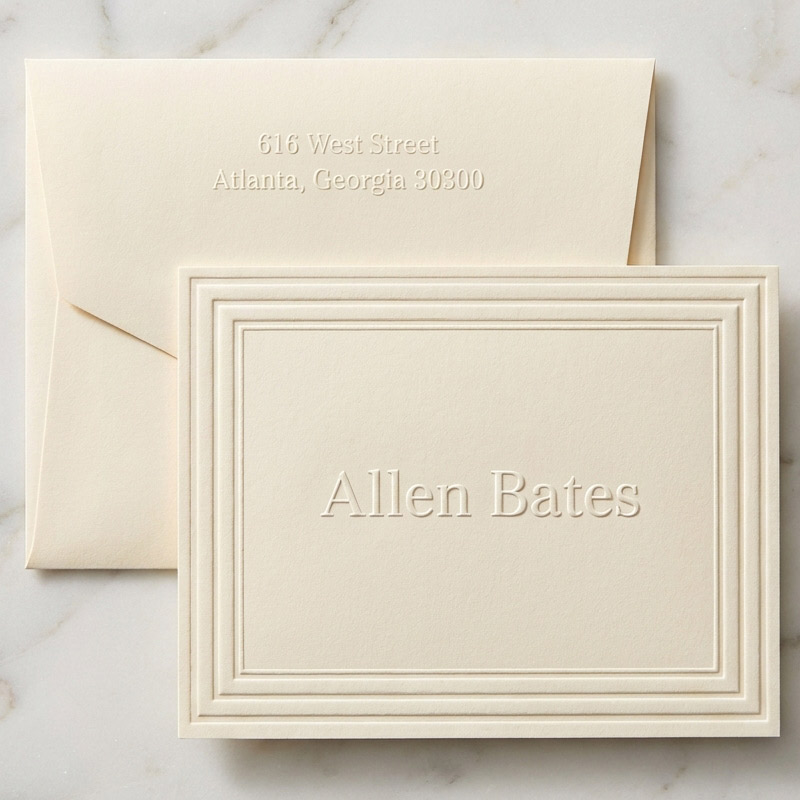 Embossed Notes Classic Frame Design Fold Notes - Embossed Stationery | | EG5020 ...