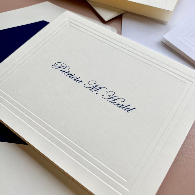 Personalized Stationery Embossed Bordered Raised Ink Informal Notes