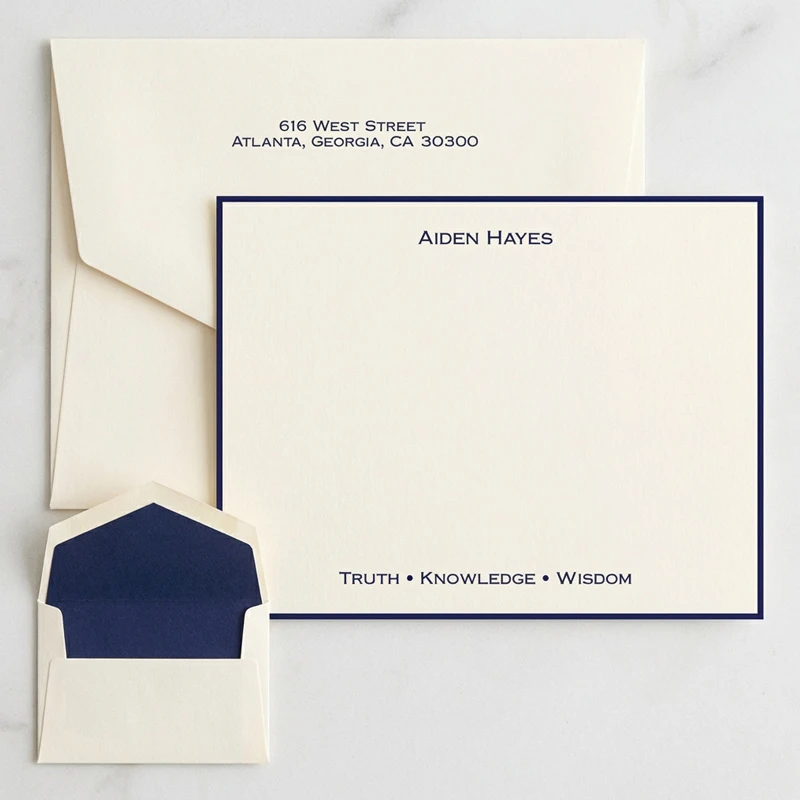 Professional Personalized Flat Cards - Raised Ink Stationery | EG7098 ...