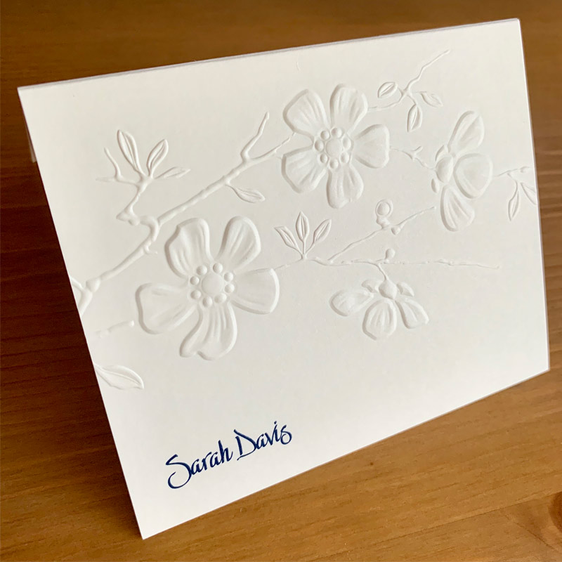 Personalized Floral Design Fold Notes Raised Ink Stationery EG2131 StationeryXpress