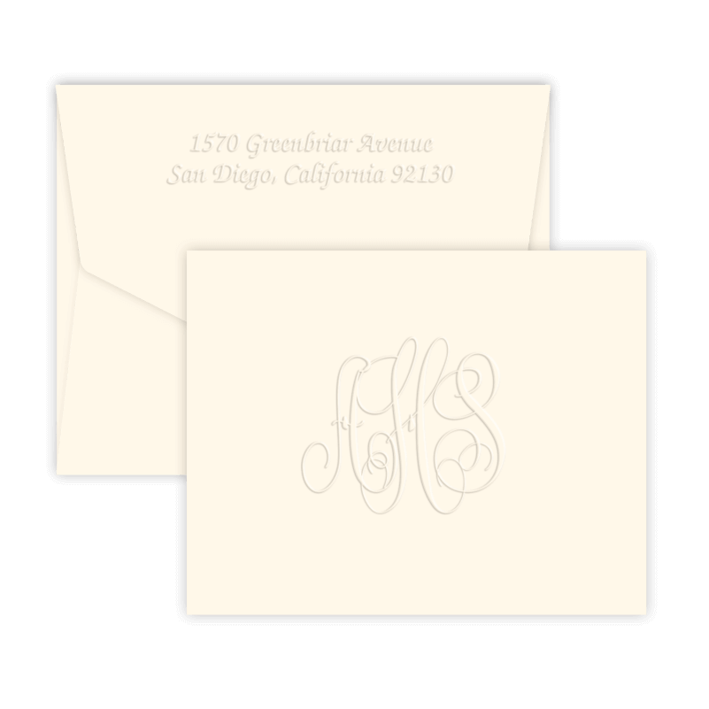 Henry Traditional Monogrammed Fold Notes - Embossed Stationery | EG2722 ...