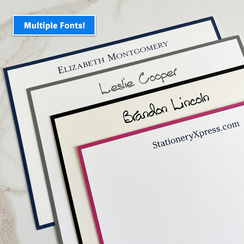 Premium Xpress Flat Bordered Cards for Women - Raised Ink