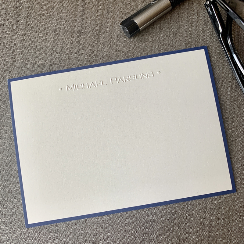 Personalized Embossed Note Cards - One Line with Dots | EG2015 ...