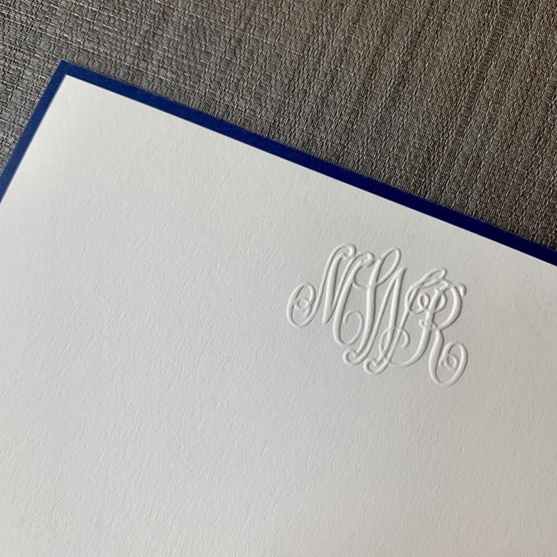 Classic Monogrammed Embossed Flat Cards EG3416 StationeryXpress