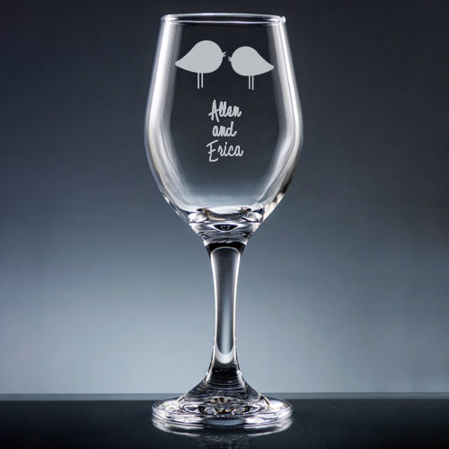 Wedding Wine Glass with Stem - Personalized Drinkware, EG9438