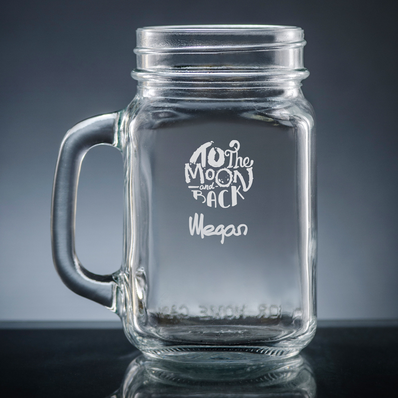 Cute Wedding Party Personalized Mugs Mason Jars with Handle Engraved G–  Stocking Factory